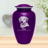Extra Large Yellow Lab Dog Cremation Urn - Purple Luster