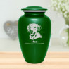Extra Large Yellow Lab Dog Cremation Urn - Shamrock Green
