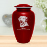 Extra Large Yellow Lab Dog Cremation Urn - Ruby Red