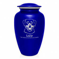 Extra Large Rottweiler Dog Cremation Urn - Midnight Blue