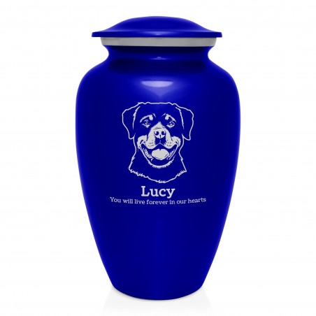 Extra Large Rottweiler Dog Cremation Urn - Midnight Blue