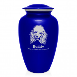Extra Large Poodle Dog Cremation Urn - Midnight Blue