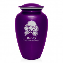 Extra Large Poodle Dog Cremation Urn - Purple Luster