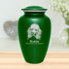Extra Large Poodle Dog Cremation Urn - Shamrock Green
