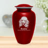 Extra Large Poodle Dog Cremation Urn - Ruby Red