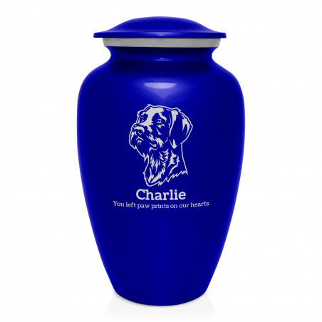 Extra Large German Shorthaired Pointer Dog Cremation Urn - Midnight Blue