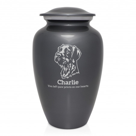 Extra Large German Shorthaired Pointer Dog Cremation Urn - Gunmetal Gray