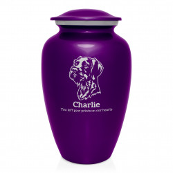 Extra Large German Shorthaired Pointer Dog Cremation Urn - Purple Luster