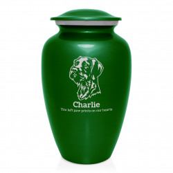 Extra Large German Shorthaired Pointer Dog Cremation Urn - Shamrock Green