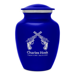 Revolver Pistol Sharing Urn - Midnight Blue