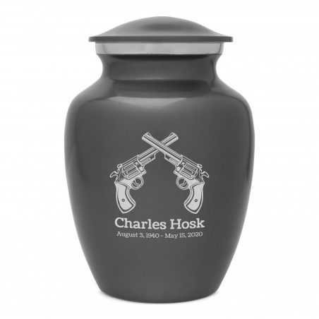 Revolver Pistol Sharing Urn - Gunmetal Gray