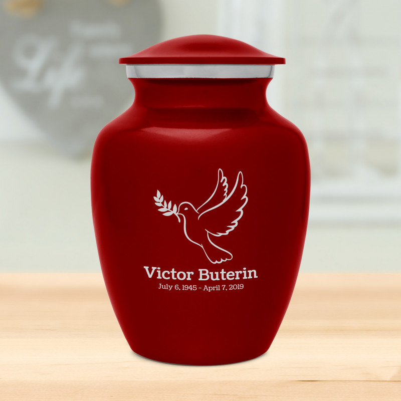 Peace Dove Sharing Urn - Ruby Red