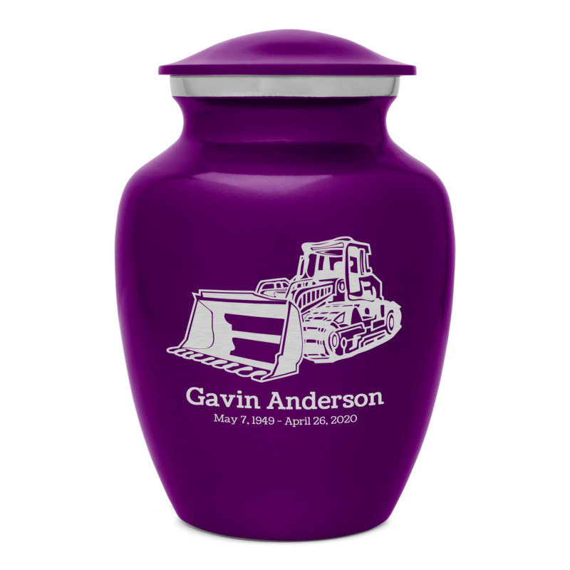 Bulldozer Sharing Urn - Purple Luster