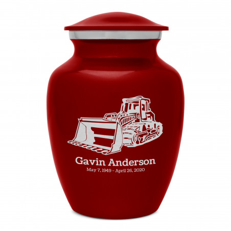Bulldozer Sharing Urn - Ruby Red
