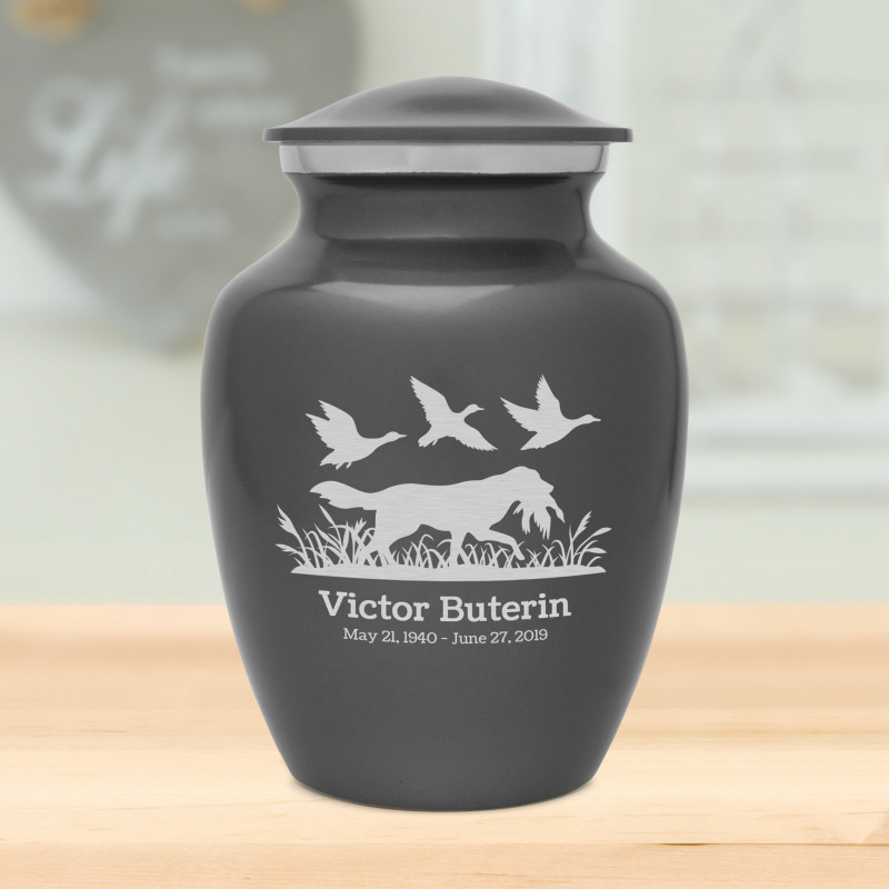 Duck Hunting Dog Sharing Urn - Gunmetal Gray