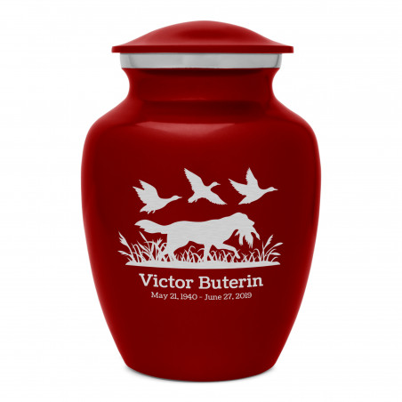 Duck Hunting Dog Sharing Urn - Ruby Red