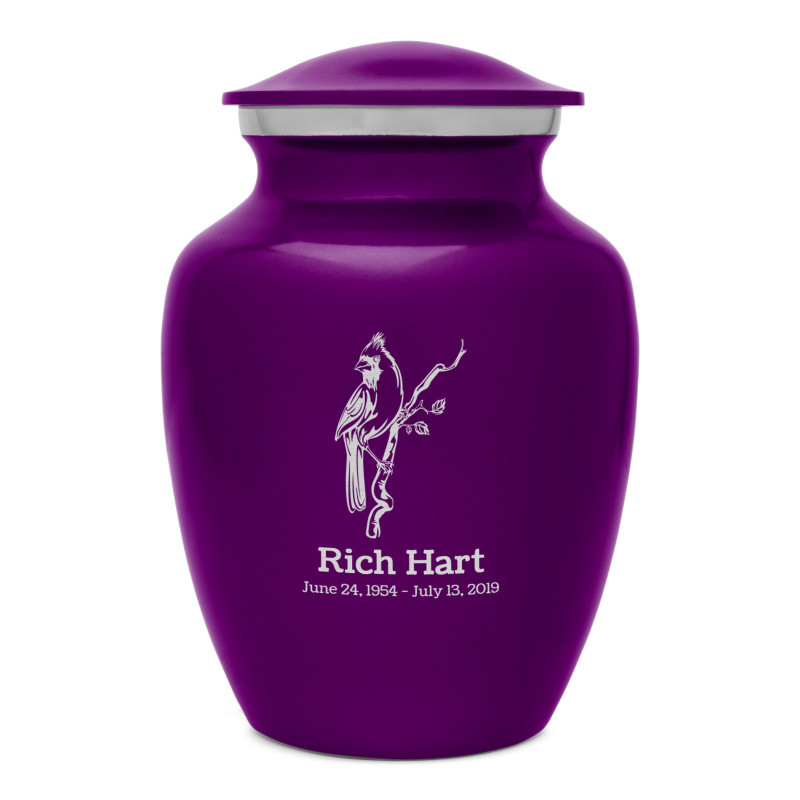 Cardinal Sharing Urn - Purple Luster