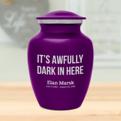 It's Awfully Dark In Here Sharing Urn - Purple Luster