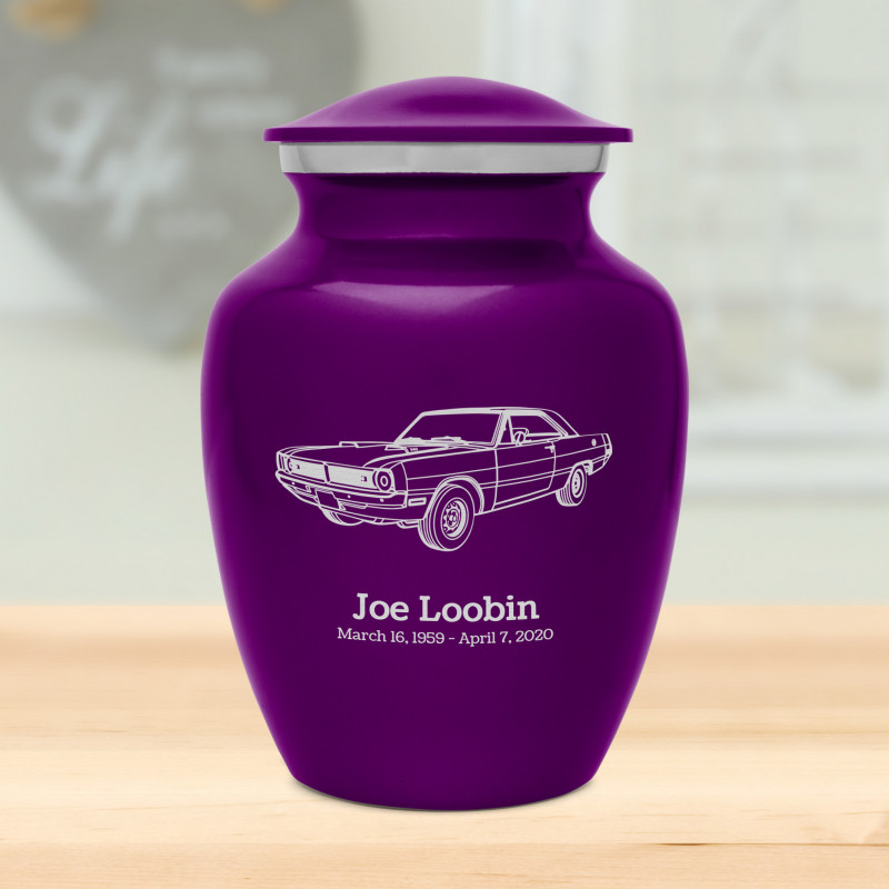 Seventies Muscle Car Sharing Urn - Purple Luster