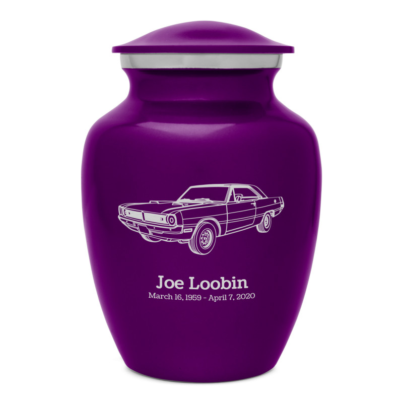 Seventies Muscle Car Sharing Urn - Purple Luster