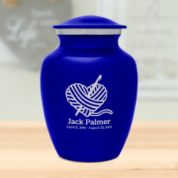 Crochet Heart Sharing Urn - Midnight Blue