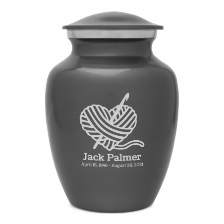 Crochet Heart Sharing Urn - Gunmetal Gray