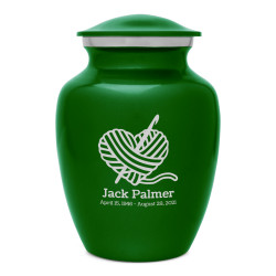 Crochet Heart Sharing Urn - Shamrock Green