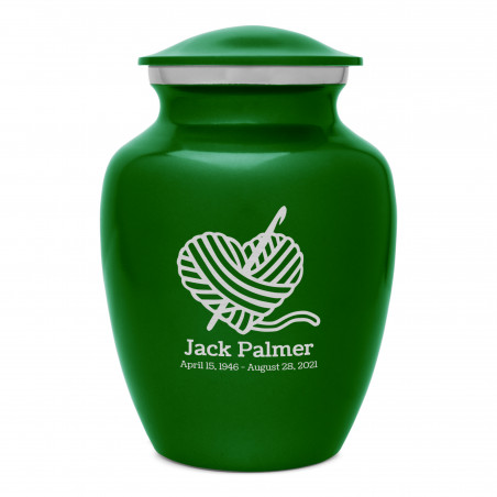 Crochet Heart Sharing Urn - Shamrock Green
