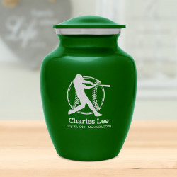 Baseball Sharing Urn - Shamrock Green