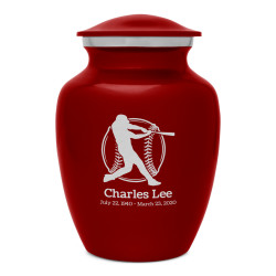 Baseball Sharing Urn - Ruby Red