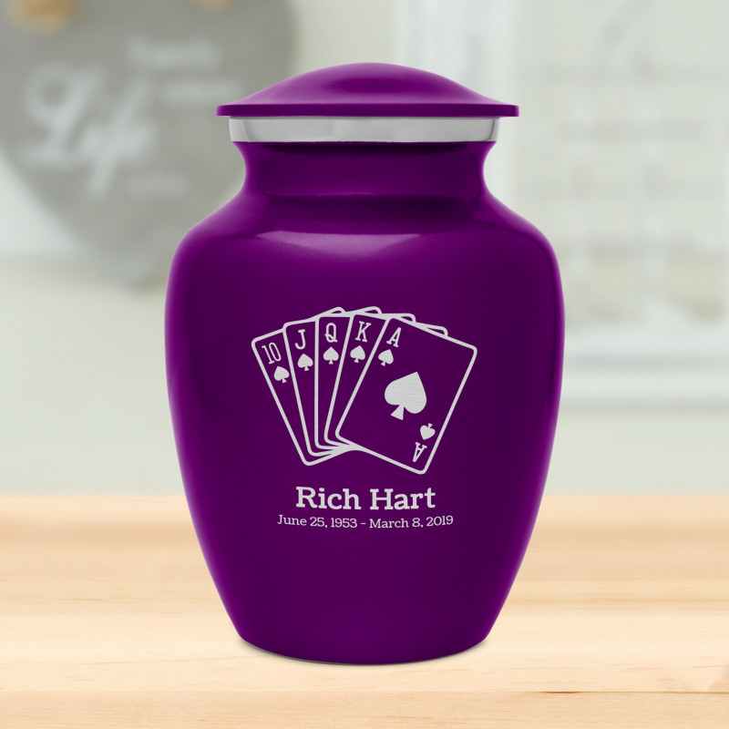 Playing Cards Sharing Urn - Purple Luster