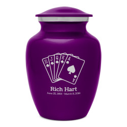Playing Cards Sharing Urn - Purple Luster