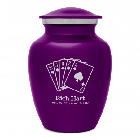 Playing Cards Sharing Urn - Purple Luster