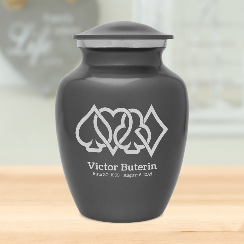 Card Suits Sharing Urn - Gunmetal Gray