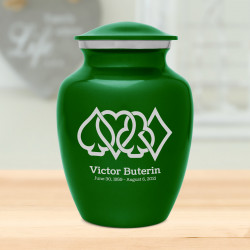 Card Suits Sharing Urn - Shamrock Green