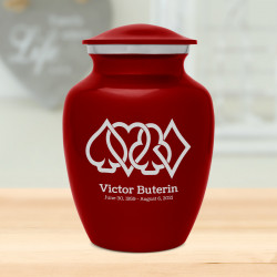 Card Suits Sharing Urn - Ruby Red