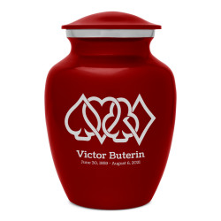 Card Suits Sharing Urn - Ruby Red