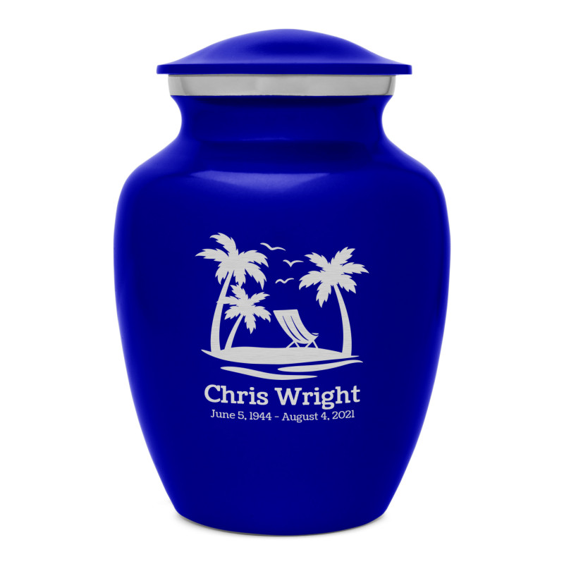 Tropical Beach Sharing Urn - Midnight Blue