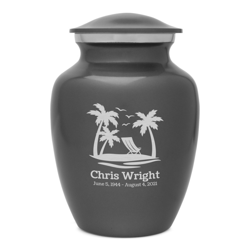 Tropical Beach Sharing Urn - Gunmetal Gray