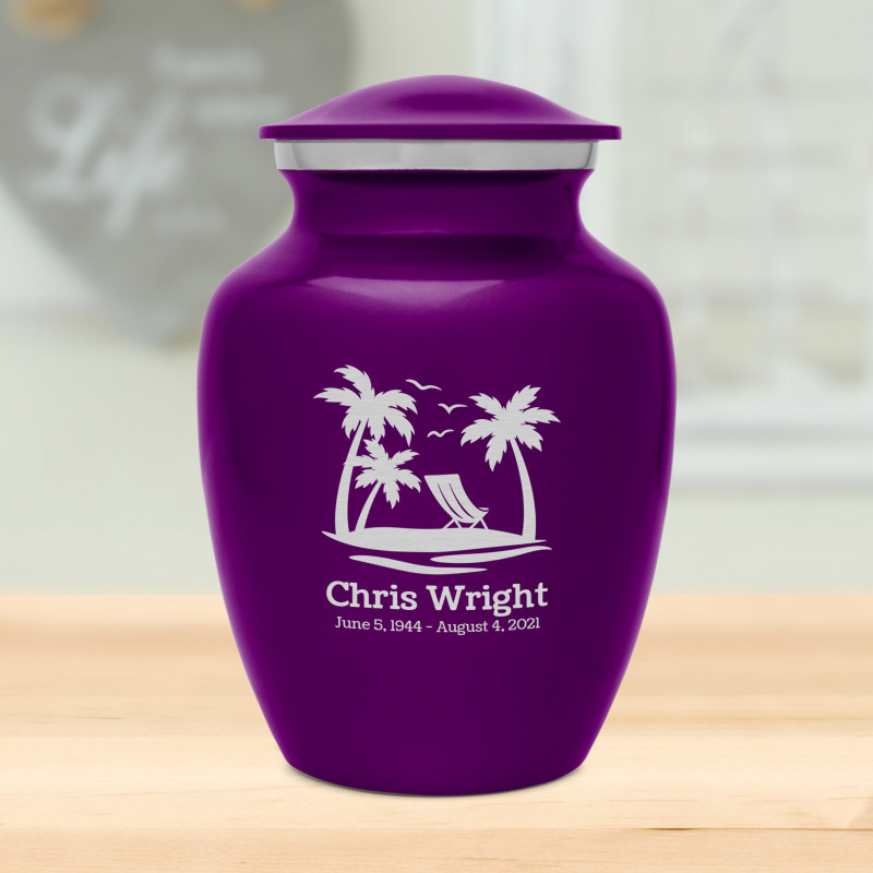 Tropical Beach Sharing Urn - Purple Luster