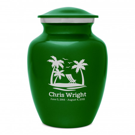 Tropical Beach Sharing Urn - Shamrock Green