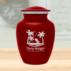 Tropical Beach Sharing Urn - Ruby Red