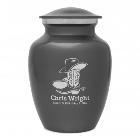 Cowboy Boots Sharing Urn - Gunmetal Gray