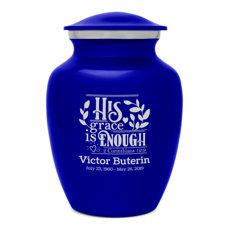 His Grace Is Enough Sharing Urn - Midnight Blue