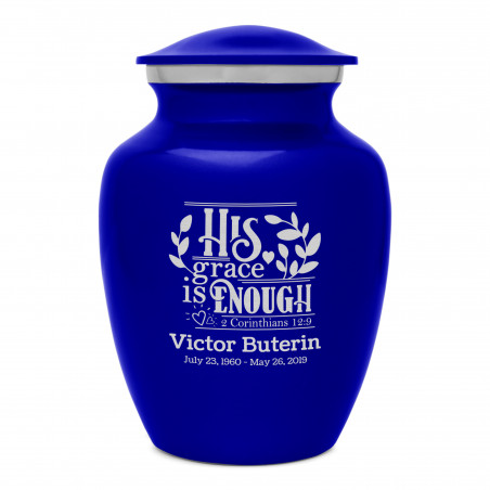 His Grace Is Enough Sharing Urn - Midnight Blue