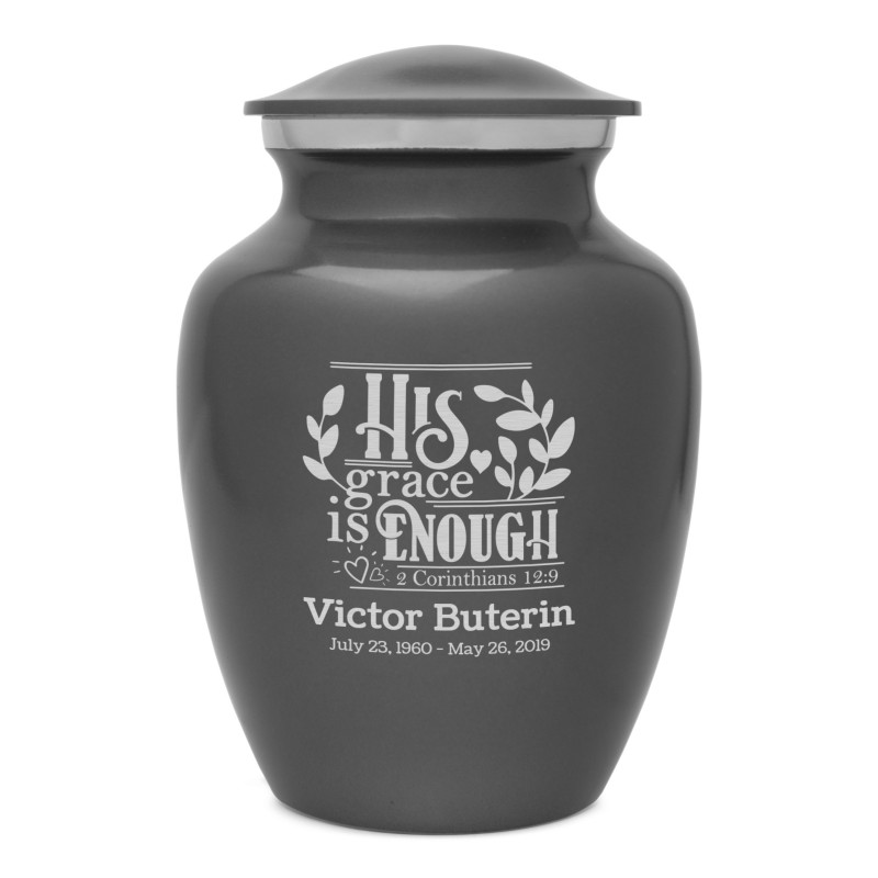His Grace Is Enough Sharing Urn - Gunmetal Gray