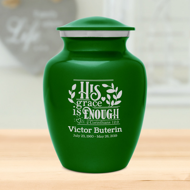 His Grace Is Enough Sharing Urn - Shamrock Green