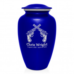 Revolver Pistol Cremation Urn - Midnight Blue