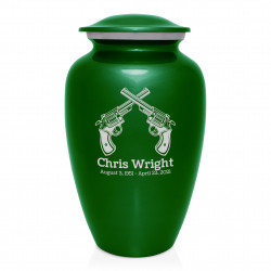 Revolver Pistol Cremation Urn - Shamrock Green