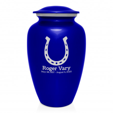 Horseshoe Cremation Urn - Midnight Blue